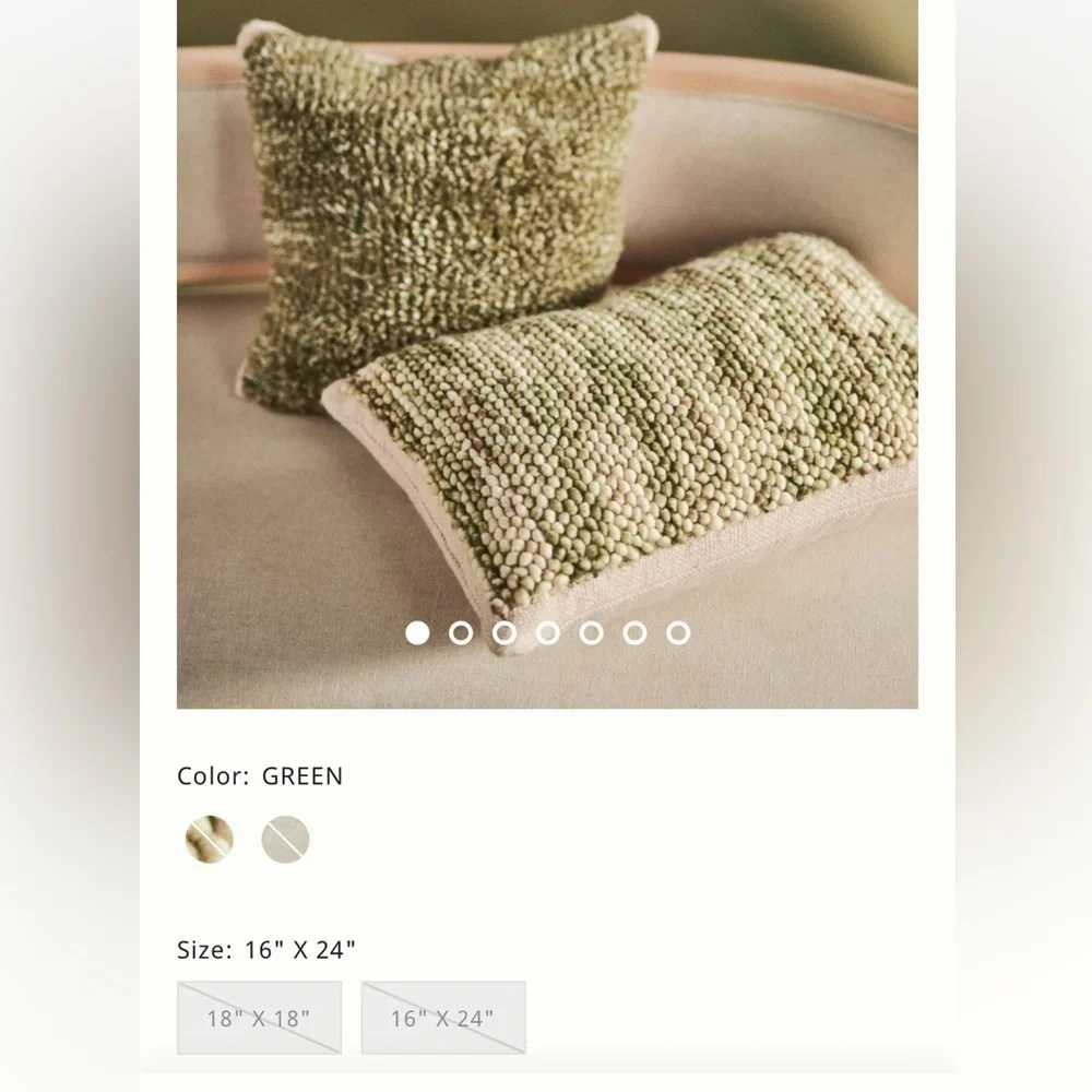 Anthropologie Studioisle Crawford Tufted Rectangle Pillow NWT